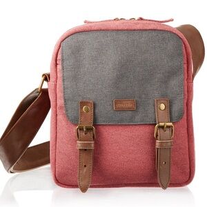 🆕 Caseable shoulder travel bag for Kindle in maroon / grey